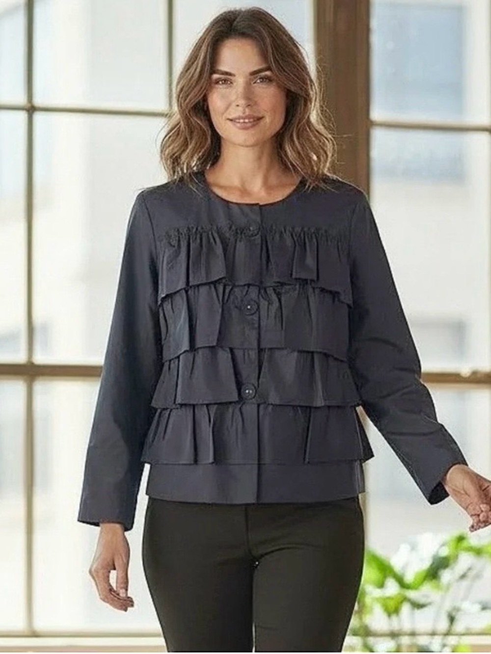 J. Crew Cascade Ruffle Silk Jacket - Picture 7 of 11